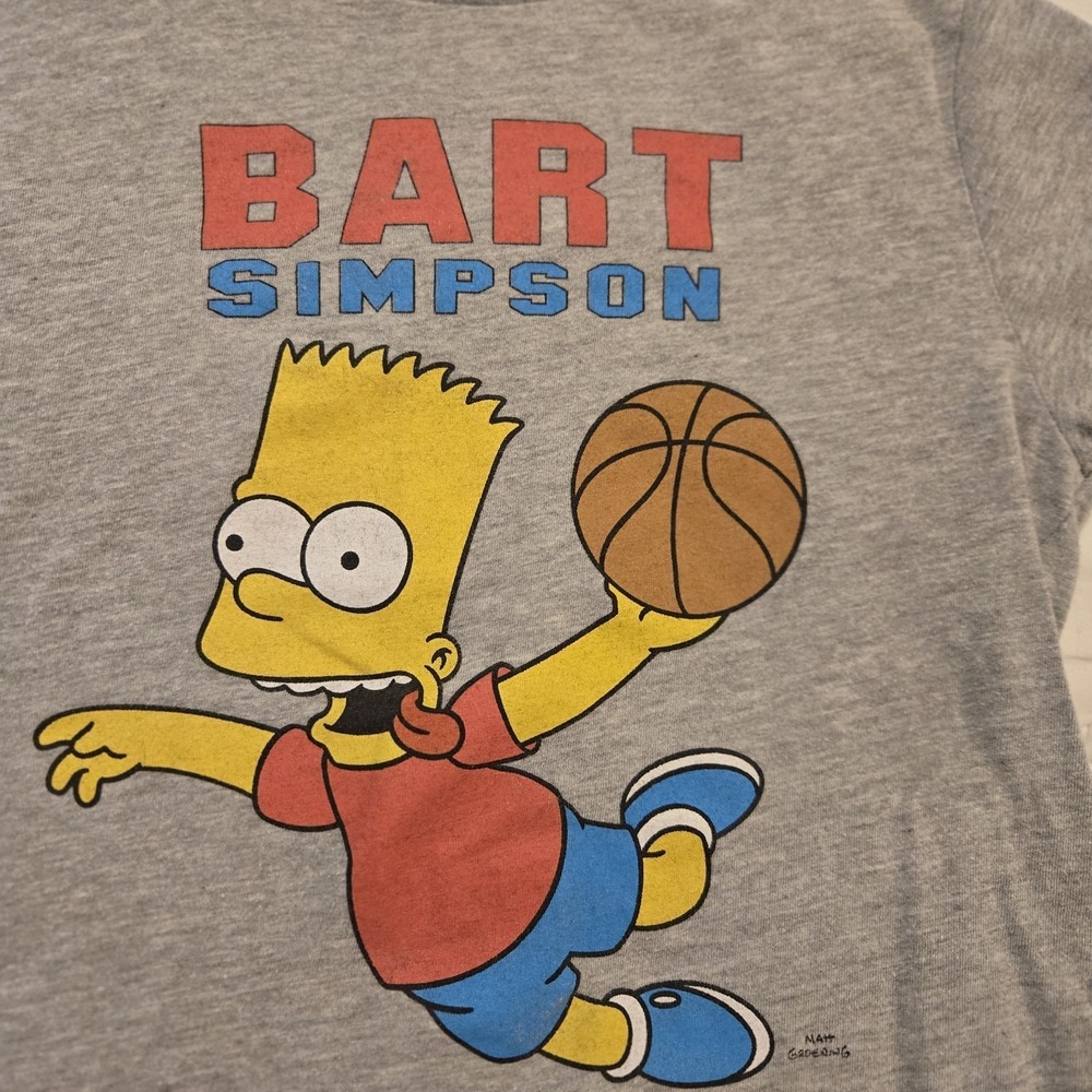 Old Navy - Boys Size 8 - Bart Simpson Basketball T-shirt Gray